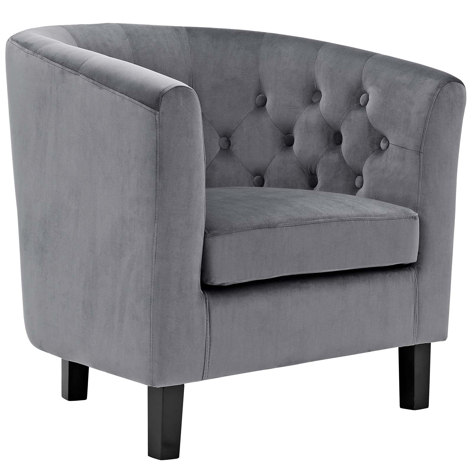 home office desk chairs | CasaFoyer Timeless Elegance | Modern Aesthetic | Prospect Armchair in Gray Velvet | Button Tufting | Graceful Curves | Espresso Stained Wood Legs | Comfortable Foam Padding | casafoyer.myshopify.com