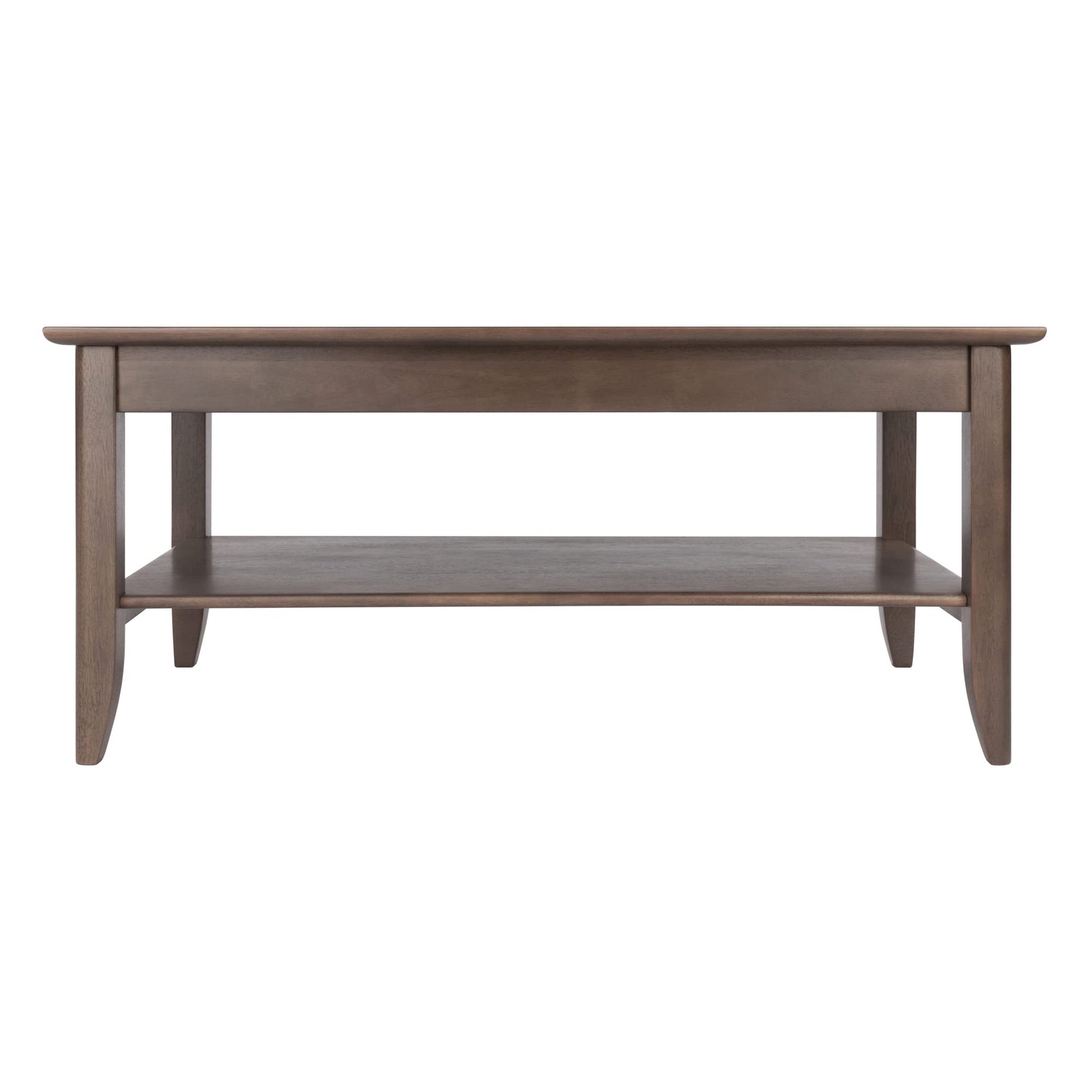 TABLE | Ergode  Wood Santino Coffee Table | Contemporary Oyster Gray Finish | Solid Wood Frame | Wide Lower Shelf for Storage | 40 W x 22.64 D x 18.03 H | casafoyer.myshopify.com