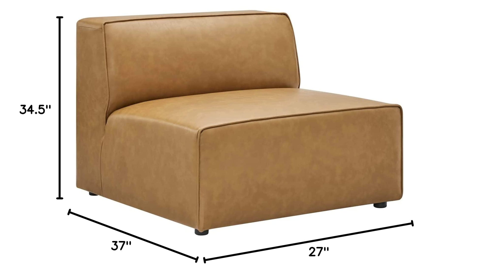 sofas | CasaFoyer Mingle Vegan Leather Armless Chair | Spacious & Stylish | Optimal Support | Vegan Leather Upholstery | Durable Plastic Legs | Modular Sectional Seating | Ideal for Contemporary Modern Décor | Includes 1 Chair | casafoyer.myshopify.com