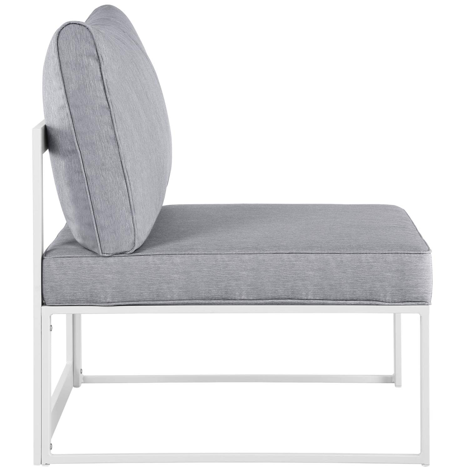 Patio Furniture Sets | Fortuna Outdoor Patio Sectional Sofa Set | Modern & Luxurious 9-Piece Furniture | Durable Aluminum Frame | All-Weather Cushions | Includes Coffee Table | White Gray | casafoyer.myshopify.com
