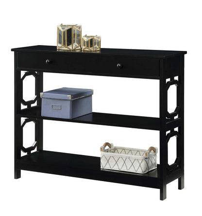 TABLE | Omega 1 Drawer Console Table with Shelves | Ample Storage | Sleek Geometric Design | Durable & Timeless | Complements Any Decor | Omega Collection | casafoyer.myshopify.com