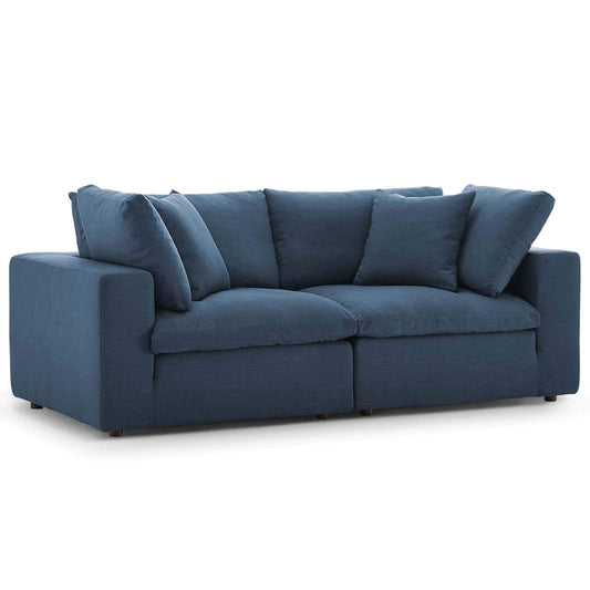 sofas | CasaFoyer Commix Plush Comfort Sectional Sofa Set | Ultimate Relaxation | Polyester & Linen Fabric | Solid Wood Construction | Cotton & Down Cushions | Azure | casafoyer.myshopify.com