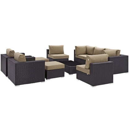 kitchen and dining room sets | CasaFoyer Convene Outdoor Sectional Set | Durable Rattan Weave | Weather-Resistant Cushions | 10 Piece Patio Furniture | casafoyer.myshopify.com
