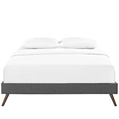 Bed | CasaFoyer Loryn Platform Bed | Solid Wood Frame | Polyester Upholstery | Tapered Legs | No Box Spring Needed | Compatible with Memory Foam Mattresses | Gray | casafoyer.myshopify.com