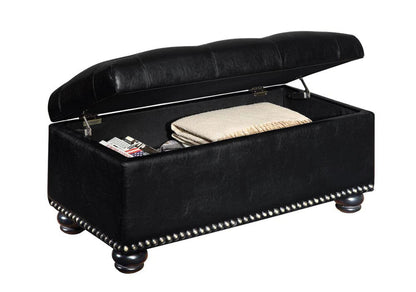 Ottoman | Elegant Designs4Comfort 7th Avenue Storage Ottoman | Nailhead Trim | Stylish Bench & Practical Storage | Lift-Up Lid | Revitalize Home Decor | casafoyer.myshopify.com