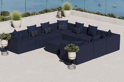 executive chairs | CasaFoyer Outdoor Patio Saybrook Upholstered 10-Piece Sectional Sofa | Comfortable & Stylish All-Weather Furniture Set | Navy | casafoyer.myshopify.com