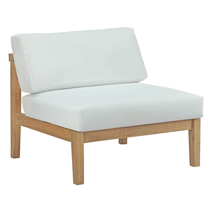 kitchen and dining room sets | CasaFoyer Bayport Teak Outdoor Collection | 6 Piece Set | Armless Chairs, Coffee Table, Loveseat | Durable Teak Wood | White Cushions | Create Your Perfect Outdoor Oasis | casafoyer.myshopify.com
