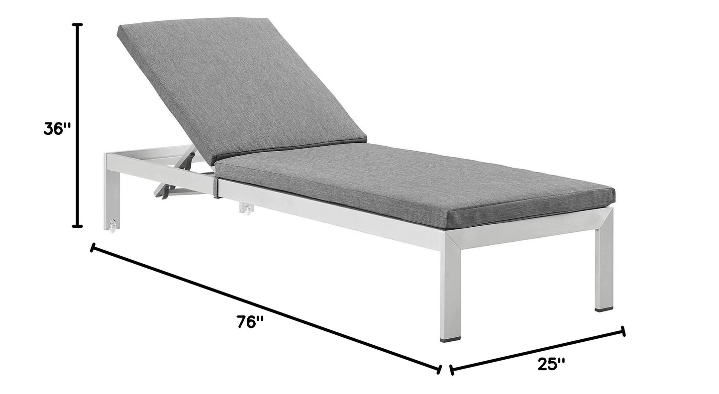 Chair | Shore Outdoor Patio Chaise Lounge Chair | Sleek Aluminum Frame | Clear Wheels | Comfortable Cushions | Ultimate Relaxation & Style | casafoyer.myshopify.com