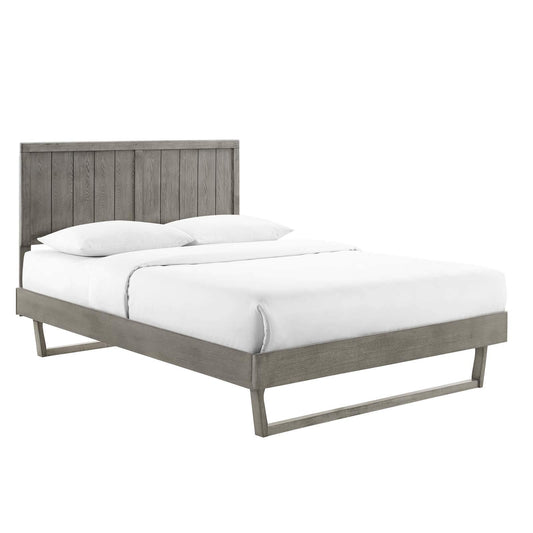 bed frames | CasaFoyer Alana Wood Queen Platform Bed | Modern Elegance | Mid-Century Design | Durable Construction | No Box Spring Needed | Gray | casafoyer.myshopify.com