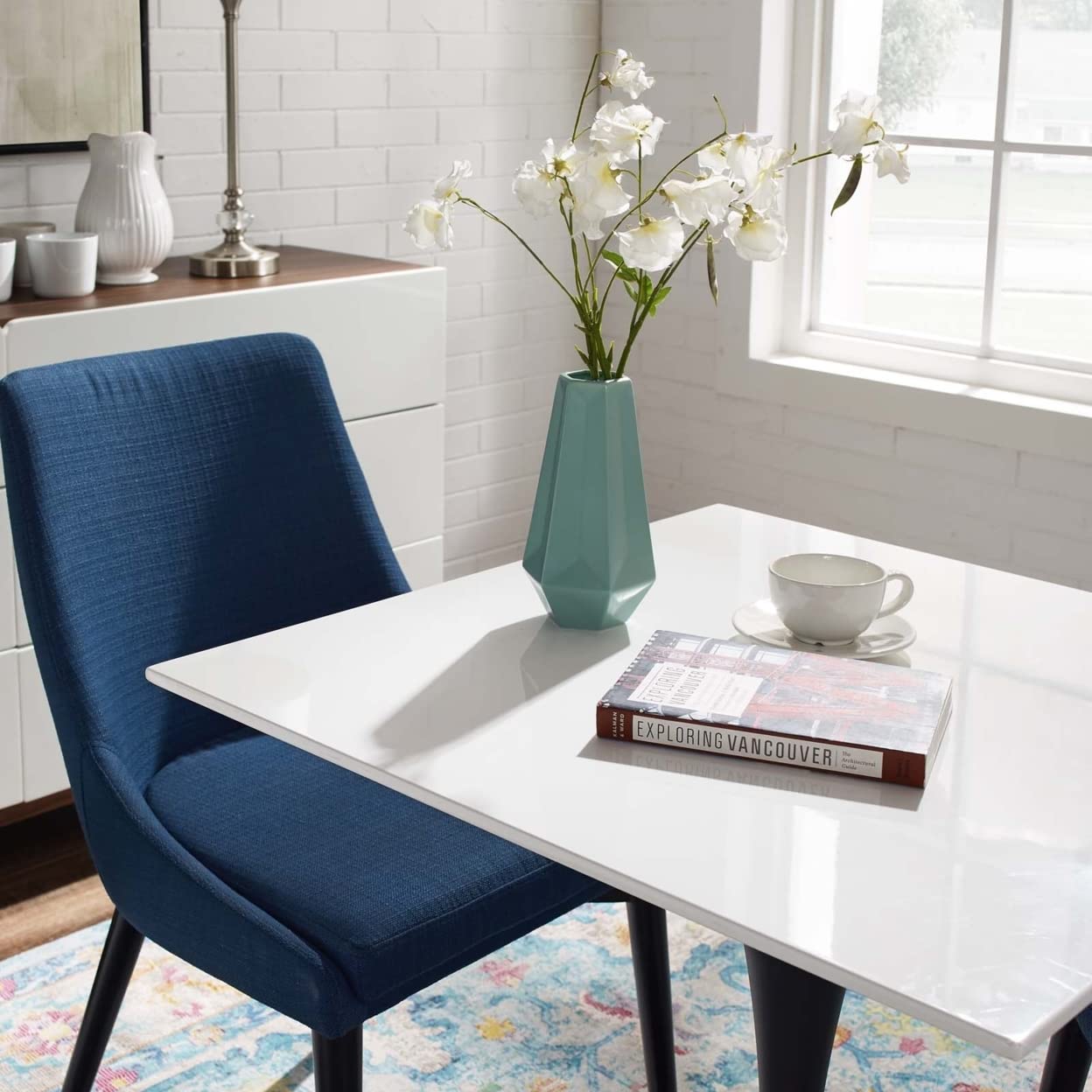 patio dining tables | CasaFoyer Lippa 28 Square Dining Table | Timeless Modernism | Organic Shape | Elegant Design | Chip-Resistant Finish | Black White | casafoyer.myshopify.com