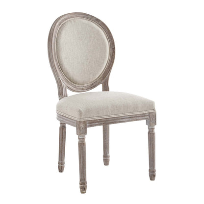 home office desk chairs | CasaFoyer Emanate Dining Armchair Set of 4 | Fluted Wood Frame | Upholstered Fabric Seat | Vintage French Aesthetic | Fully Assembled | Beige | casafoyer.myshopify.com