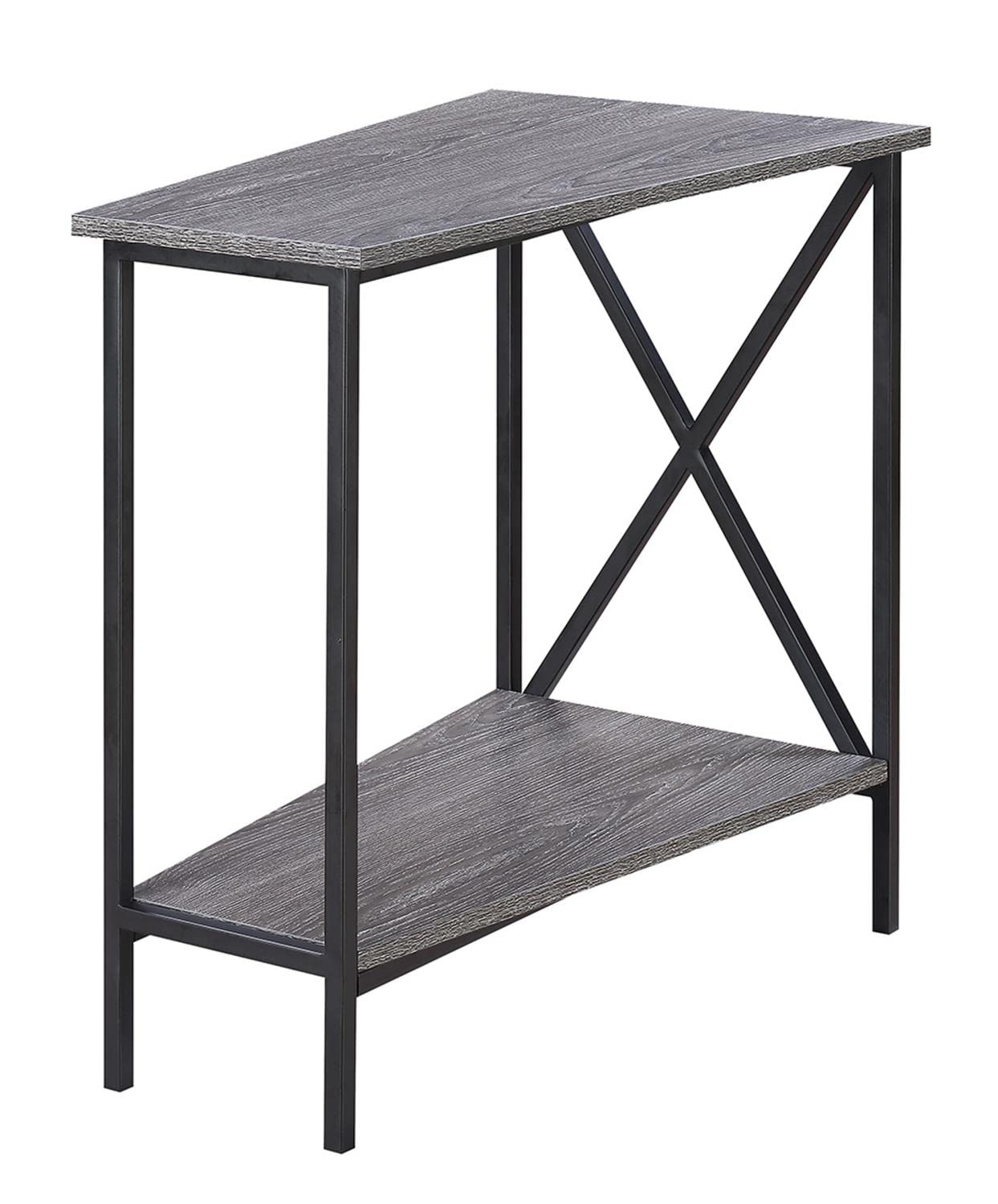 TABLE | Tucson Wedge End Table with Shelf | Functional & Stylish Space Transformer | Open Concept Design | Bottom Shelf for Extra Storage | Sturdy Metal Frame | Contemporary Décor Complement | casafoyer.myshopify.com