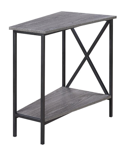 TABLE | Tucson Wedge End Table with Shelf | Functional & Stylish Space Transformer | Open Concept Design | Bottom Shelf for Extra Storage | Sturdy Metal Frame | Contemporary Décor Complement | casafoyer.myshopify.com