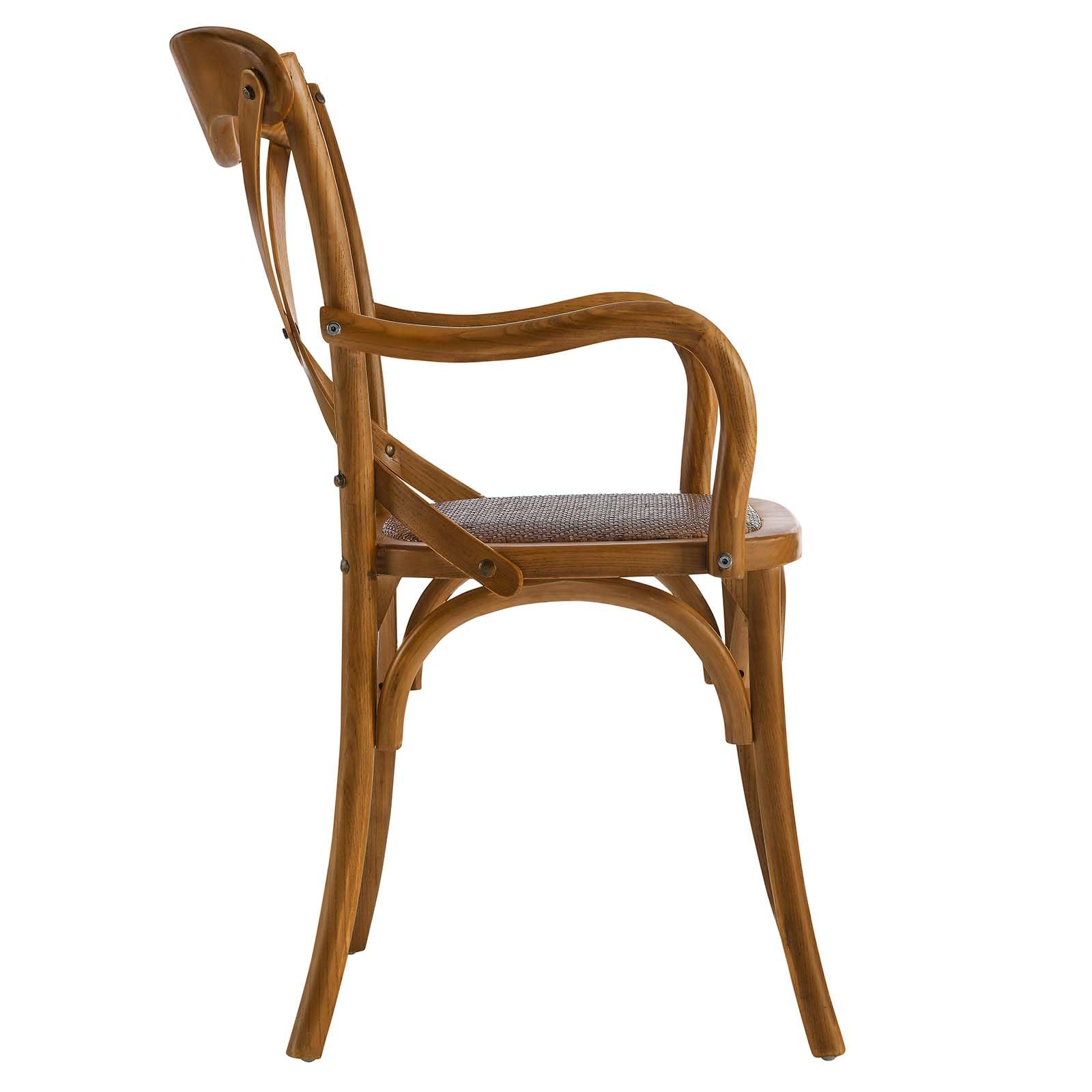 Chair | Rustic Charm Dining Armchair | Fully Assembled | Wooden Backrest | Tapered Legs | Ideal for Country Cottages & Urban Dwellers | Includes 1 Gear Dining Arm Chair | casafoyer.myshopify.com