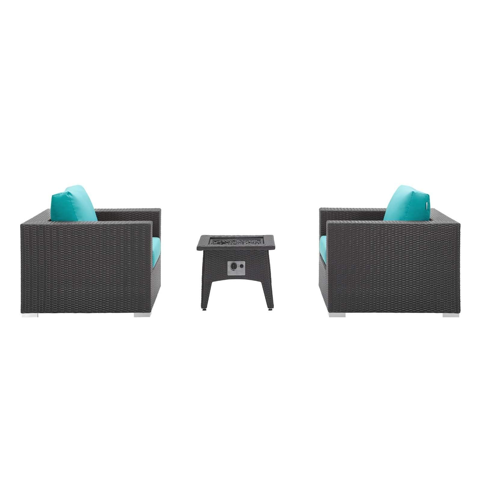 fire pits | Ergode Convene Outdoor Patio Furniture Set | Fire Table | Stylish Aluminum Frames | Water & UV-Resistant Cushions | CSA Certified 40,000 BTU Burner | Perfect for Entertaining & Relaxation | Includes Fire Pit & Armchairs | casafoyer.myshopify.com