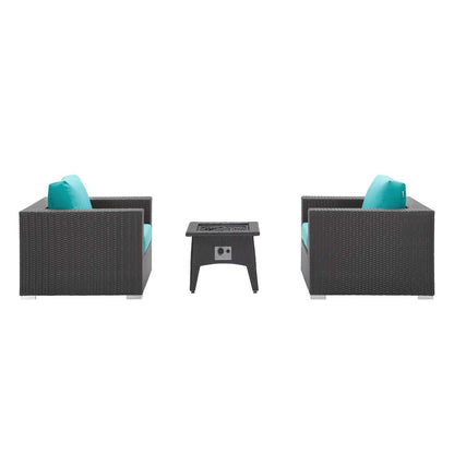 fire pits | Ergode Convene Outdoor Patio Furniture Set | Fire Table | Stylish Aluminum Frames | Water & UV-Resistant Cushions | CSA Certified 40,000 BTU Burner | Perfect for Entertaining & Relaxation | Includes Fire Pit & Armchairs | casafoyer.myshopify.com