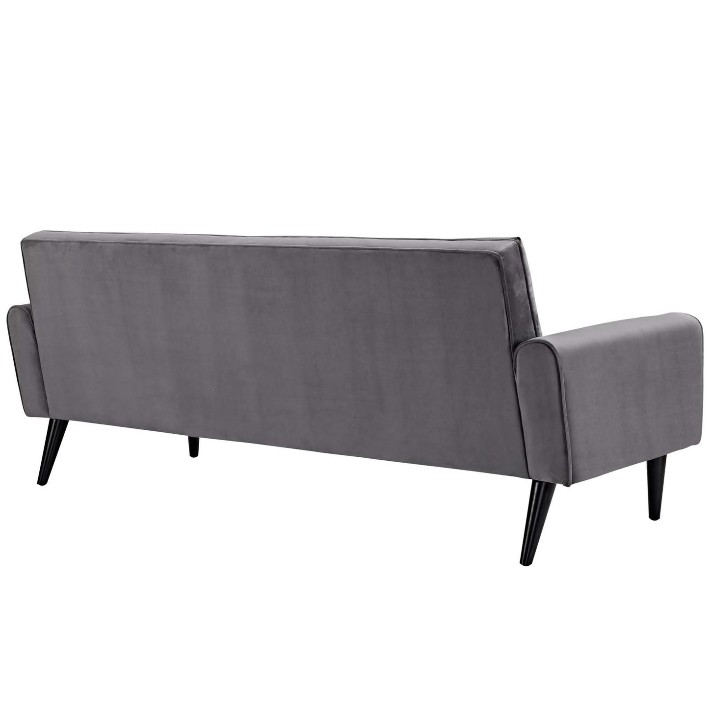 sofas | CasaFoyer Delve Performance Velvet Sofa | Luxurious Stain-Resistant Upholstery | Tufted Buttons | Curved Armrests | Solid Wood Legs | Dense Foam Padding | Non-Marking Foot Glides | Gray | casafoyer.myshopify.com