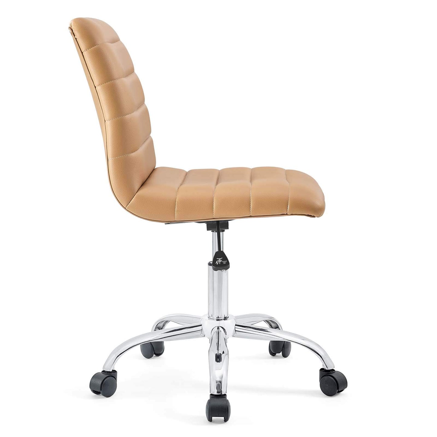 Chair | Ripple Armless Office Chair | Chrome Frame | Vinyl Upholstery | Height Adjustable | 360 Swivel | Ideal for Conference Rooms & Workstations | casafoyer.myshopify.com