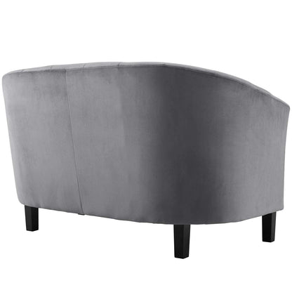 sofas | CasaFoyer Prospect Performance Velvet Loveseat | Stain-Resistant | Channel Tufting | Retro Modern Design | Comfortable & Durable | Set with 1 Loveseat | casafoyer.myshopify.com