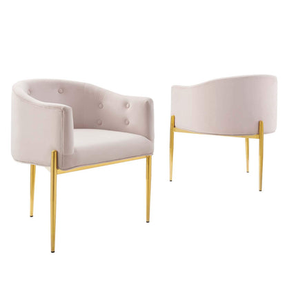 sofa tables | Ergode Savour Tufted Performance Velvet Accent Armchairs - Set of 2 | Stain-Resistant Fabric | Comfortable Foam Padding | Elegant Gold Legs | 300 lbs Capacity | casafoyer.myshopify.com