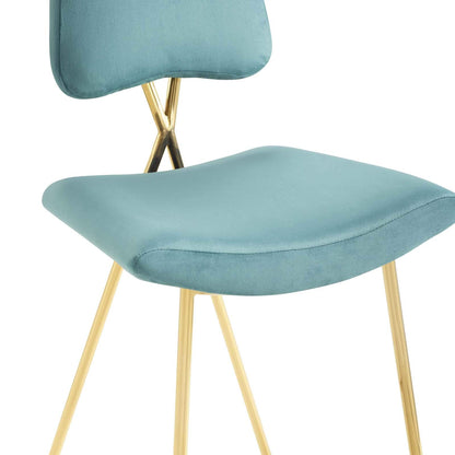 barstools | CasaFoyer Ponder Upholstered Performance Velvet Dining Room Counter Stool | Comfortable | Stain-Resistant | Gold Stainless Steel Base | Set of 1 | casafoyer.myshopify.com