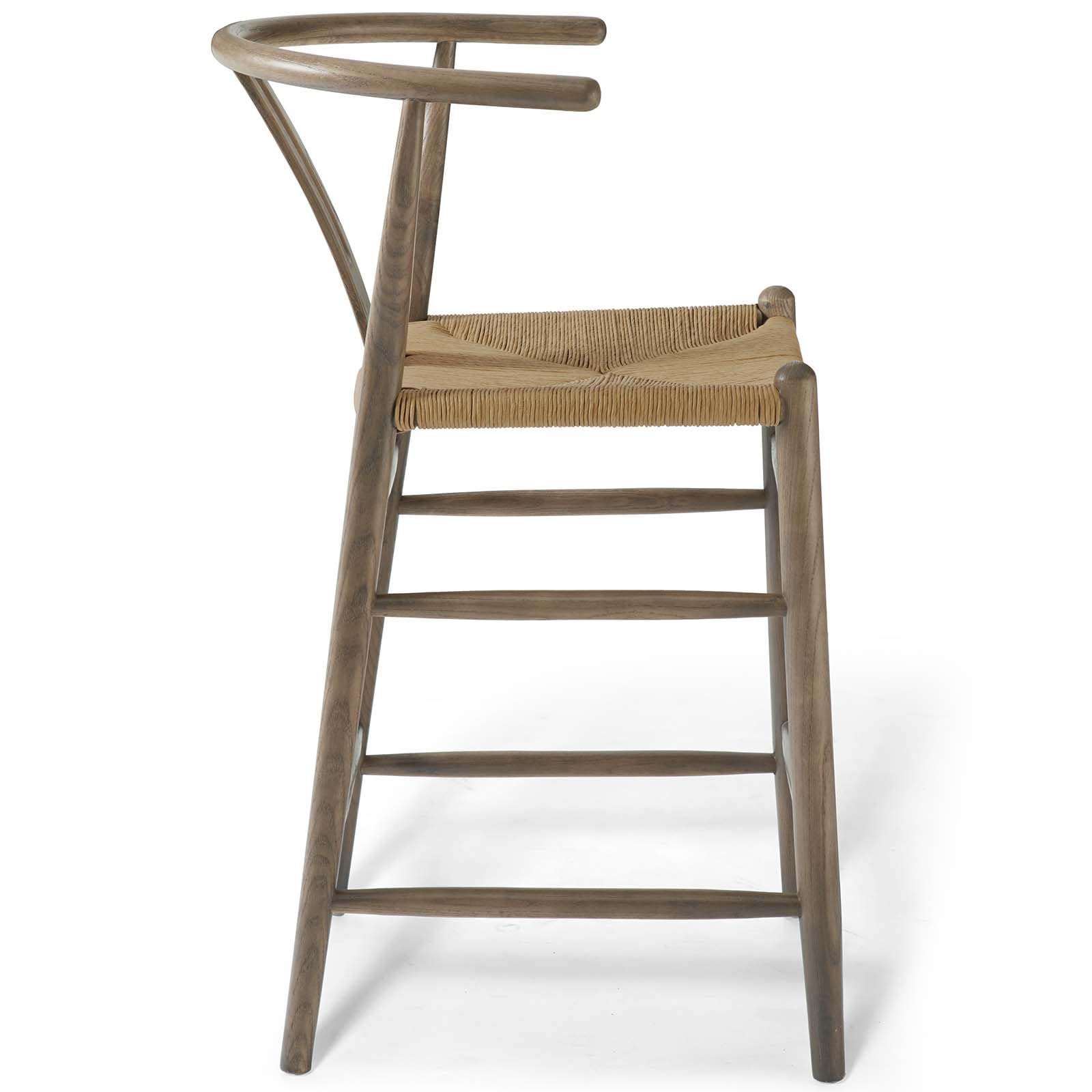 barstools | CasaFoyer Amish Wooden Counter Stool | Rustic Design | Mid-Century Modern Style | Elm Wood Armrest | Woven Paper Rope Seat | Fully Assembled | Ideal for Bistro, Bar, Lounge | 331 lbs Weight Capacity | casafoyer.myshopify.com