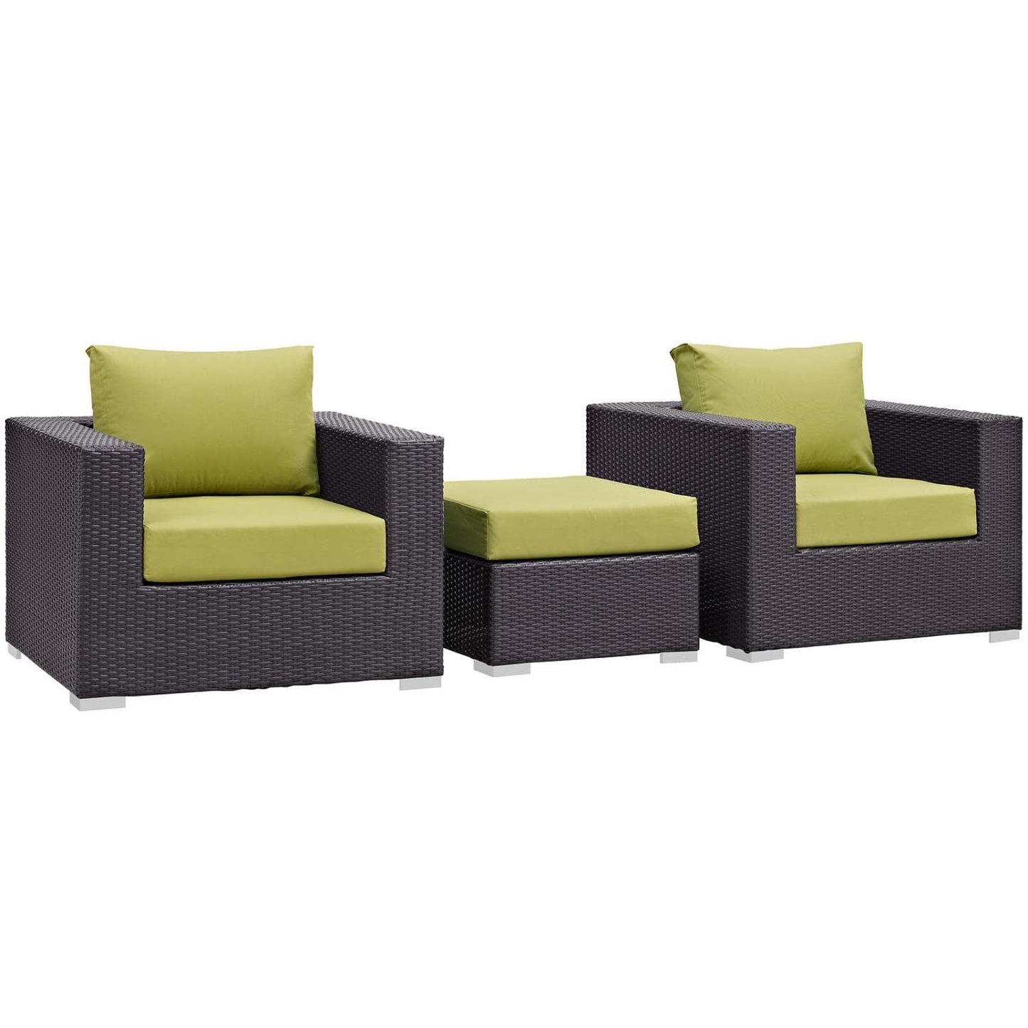 kitchen and dining room sets | CasaFoyer Convene Outdoor Sectional Set | Durable Rattan & Aluminum Frame | Weather-Resistant Cushions | Includes Ottoman & Armchairs | casafoyer.myshopify.com