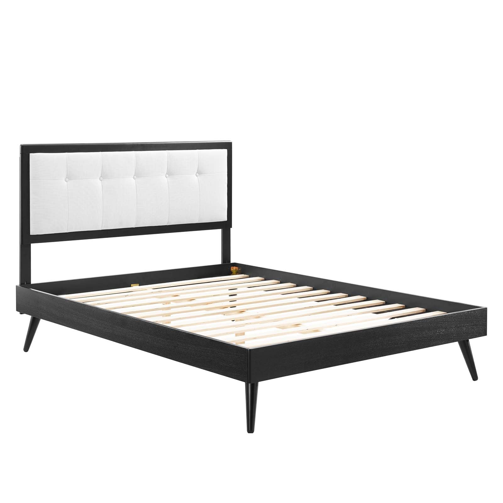adjustable bed bases | CasaFoyer Willow Tufted Wood Full Platform Bed | Mid-Century Design | Upholstered Headboard | Wood Frame | Button Tufted Accents | Durable Construction | Splayed Rubberwood Legs | No Box Spring Needed | Draper Tufted Headboard | Margo Platform Bed Frame | casafoyer.myshopify.com
