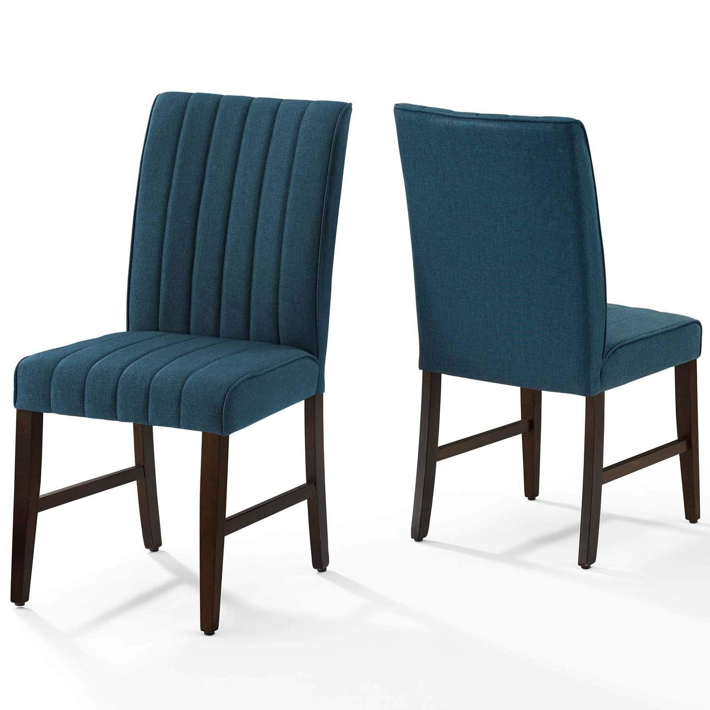 home office desk chairs | CasaFoyer Motivate Parsons Dining Side Chair Set of 2 | Elegant Blue Upholstered Fabric | Channel Tufting | Solid Wood Frame | Non-Marking Foot Caps | 331 lb Weight Capacity | casafoyer.myshopify.com