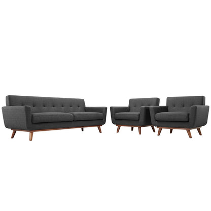 Sofa & chair Sets | Engage Sofa | Gently Curved Design | Dual Cushions | Tufted Buttons | Cherry Wood Legs | Armchair Set - Perfect for Lounging and Entertaining | casafoyer.myshopify.com