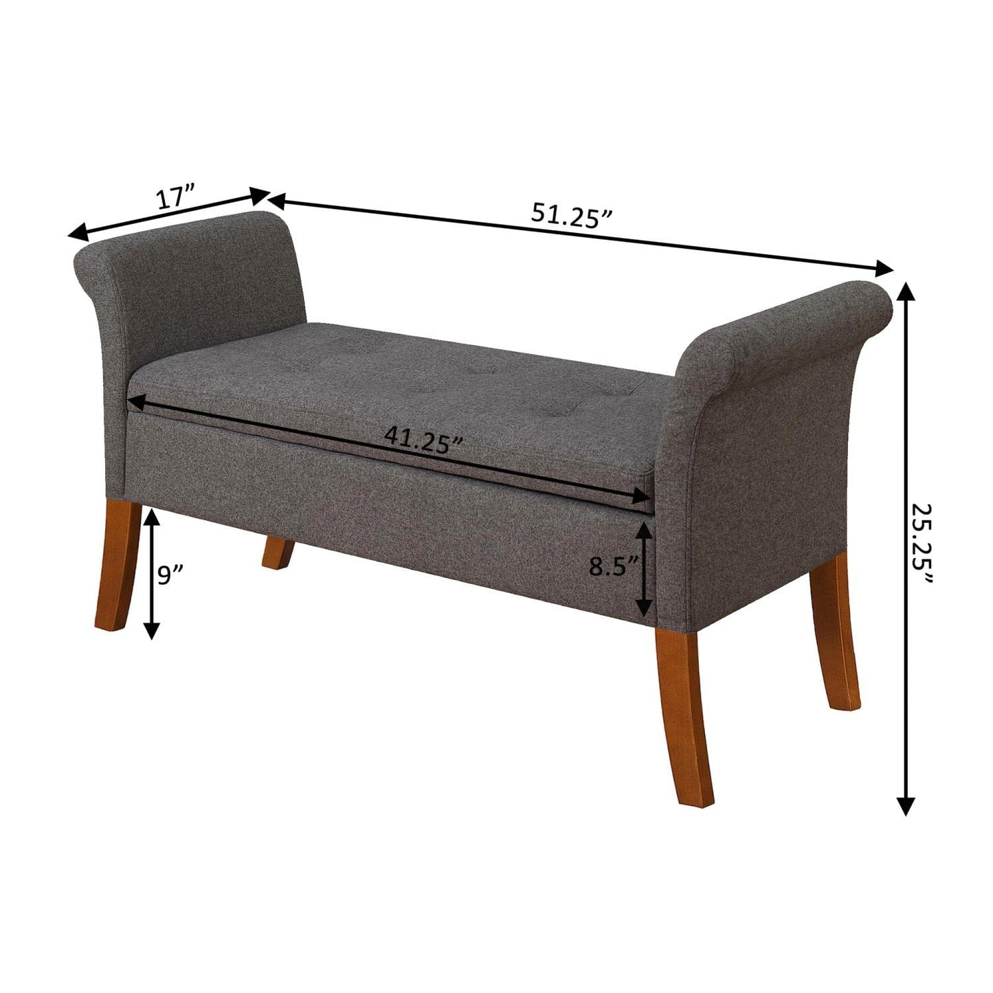 Ottoman | Ergode Designs4Comfort Garbo Storage Bench | Cozy Ottoman with Ample Storage | Durable Poplar Wood | Plush Fabric Upholstery | Elevate Your Space! | casafoyer.myshopify.com