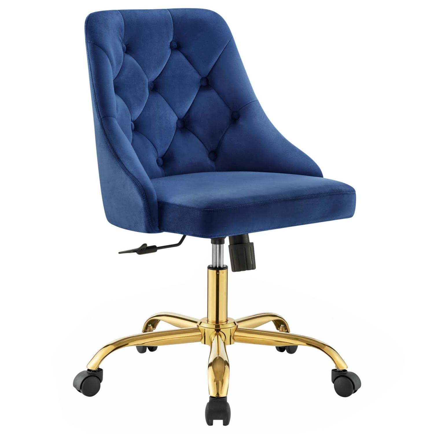 home office desk chairs | CasaFoyer Distinct Tufted Performance Velvet Office Chair | Gold Navy | Glam Deco Style | Stain-Resistant | 360 Swivel | Pneumatic Height Adjustment | 220 lbs Capacity | casafoyer.myshopify.com