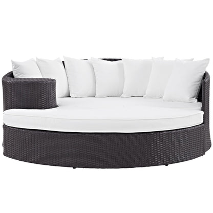 sofas | CasaFoyer Convene Outdoor Sectional | Adjustable Patio Lounge Daybed with Ottoman | All-Weather Cushions | Espresso White | casafoyer.myshopify.com
