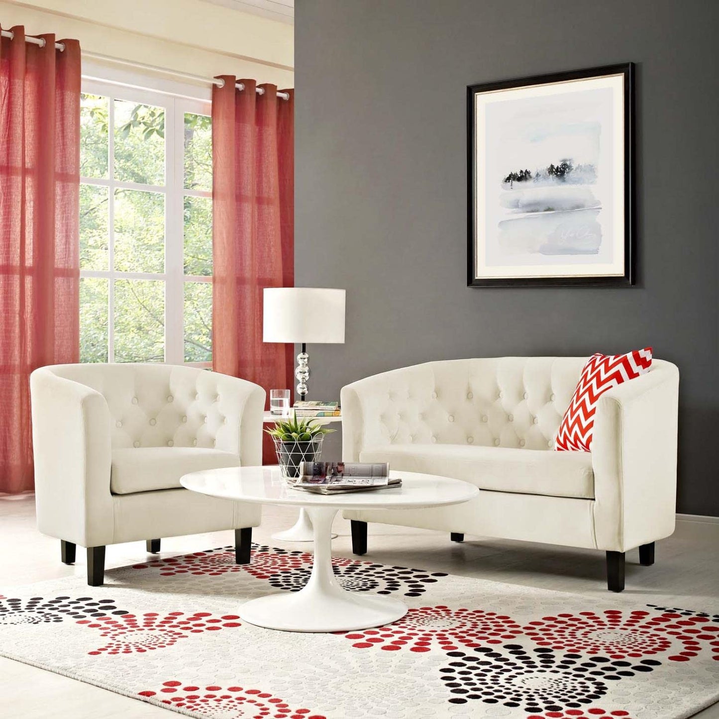 kitchen and dining room sets | CasaFoyer Prospect Button Tufted Performance Velvet Sofa Furniture Set | Luxurious Chesterfield Design | Plush Foam Padding | Stain-Resistant Upholstery | Espresso Stained Wood Legs | 2 Piece Set | casafoyer.myshopify.com