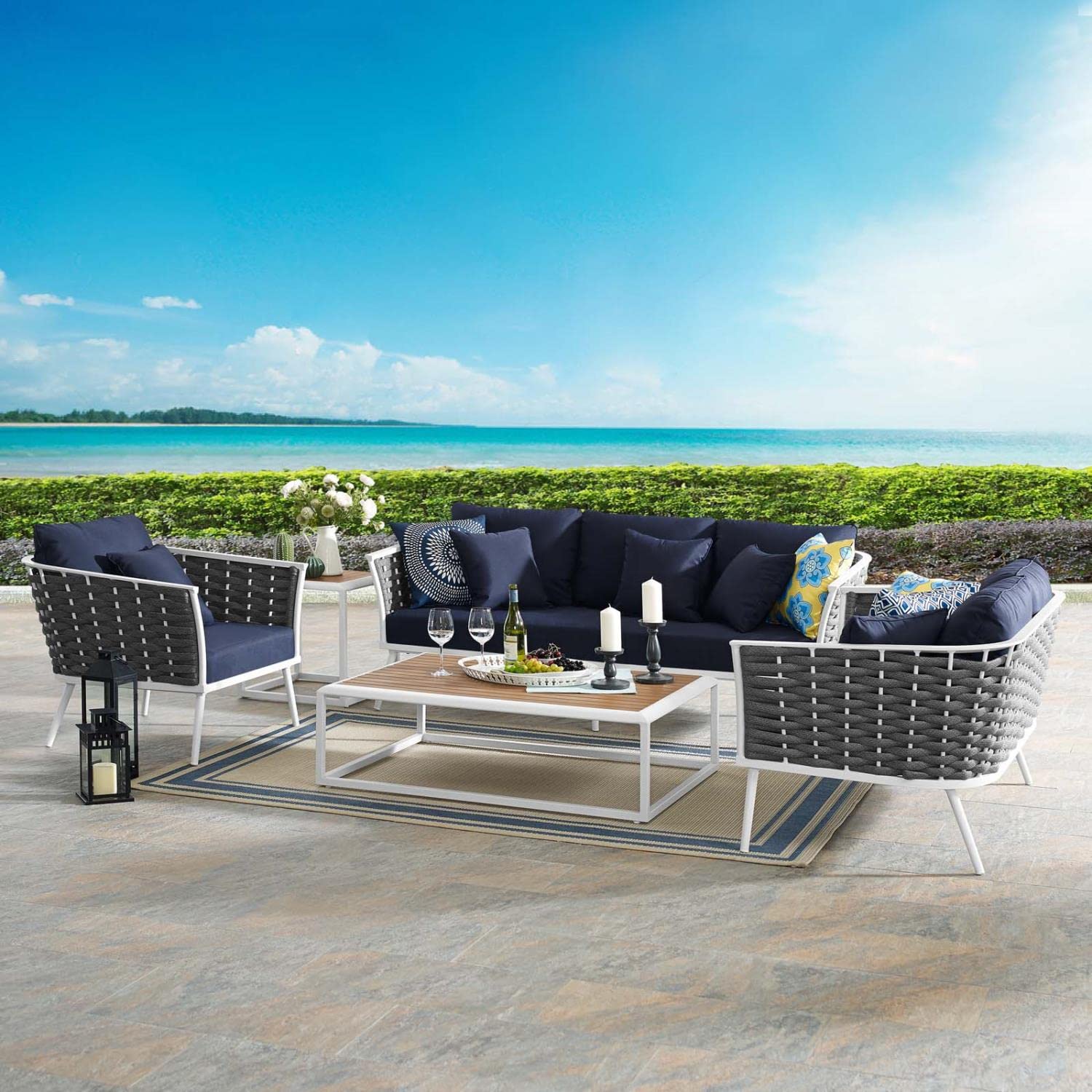 kitchen and dining room sets | CasaFoyer Stance Outdoor Collection | Modern Design | Aluminum Frame | Waterproof Cushions | 6-Piece Set | Enjoy the Weather in Style! | casafoyer.myshopify.com