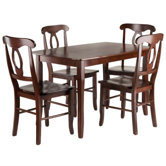 childrens table and chair sets | CasaFoyer Inglewood 5-Piece Dining Table Set | Renaissance Chairs | Solid Wood | Walnut Finish | Elegant Design | 47.2 x 29.5 x 29.2 | casafoyer.myshopify.com