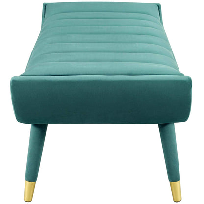 home office desk chairs | CasaFoyer Guess Channel Tufted Accent Bench | Refreshing Teal | Stain-Resistant | Luxurious Seating | Vintage Artisan Feel | Solid Rubberwood Frame | Birch Legs | Gold Metal Foot Sleeves | casafoyer.myshopify.com