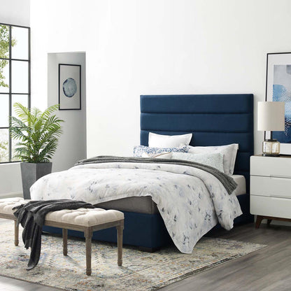 Bed | CasaFoyer Genevieve Queen Platform Bed | Sophisticated & Serene Style | Plush Upholstery | Sturdy Wood Slat Support | Accommodates Various Mattress Types | 800 lb Weight Capacity | casafoyer.myshopify.com
