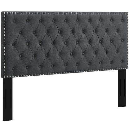 headboards | CasaFoyer Helena Tufted Twin Headboard | Elegant Linen Fabric | Adjustable Height | Nailhead Trim | Button-Tufting | Gray | casafoyer.myshopify.com