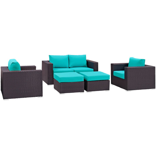 sofas | CasaFoyer Convene Outdoor Sectional Set | Durable Rattan & Aluminum Frame | Weather-Resistant Cushions | Loveseat, Armchairs, Ottomans | casafoyer.myshopify.com