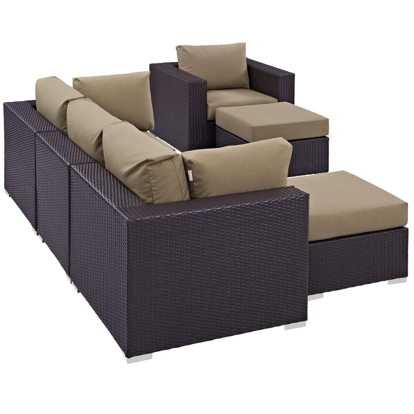kitchen and dining room sets | CasaFoyer Convene Outdoor Sectional Set | Durable Rattan & Aluminum Frame | Weather-Resistant Cushions | Patio Sofa Set with Armchair, Armless, Corner Sections & Ottomans | casafoyer.myshopify.com
