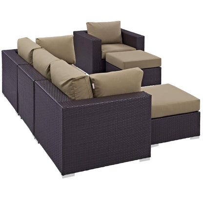 kitchen and dining room sets | CasaFoyer Convene Outdoor Sectional Set | Durable Rattan & Aluminum Frame | Weather-Resistant Cushions | Patio Sofa Set with Armchair, Armless, Corner Sections & Ottomans | casafoyer.myshopify.com