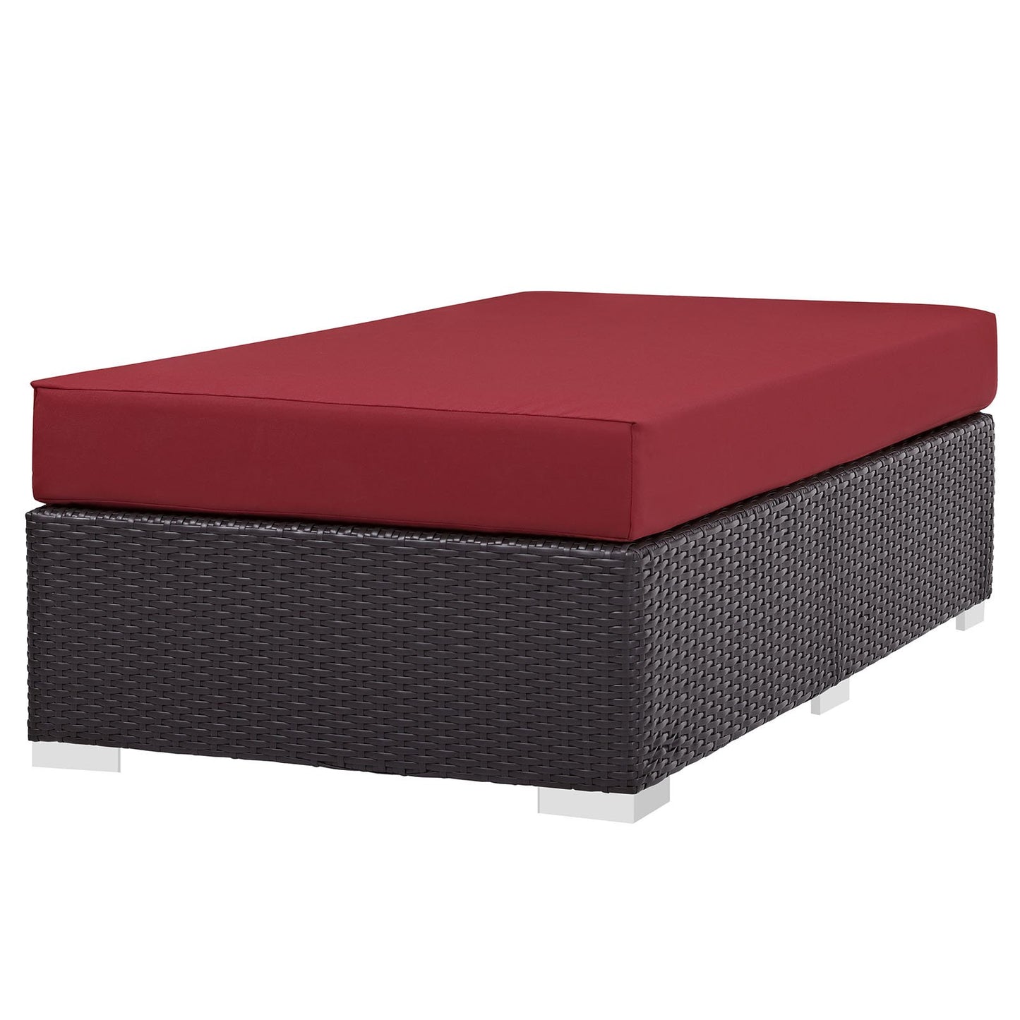 Ottoman | Convene Outdoor Sectional | Durable Rattan Ottoman | All-Weather Cushions | Patio, Backyard, Poolside Gathering | casafoyer.myshopify.com