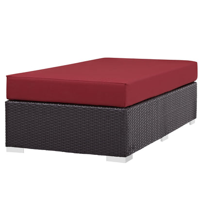 Ottoman | Convene Outdoor Sectional | Durable Rattan Ottoman | All-Weather Cushions | Patio, Backyard, Poolside Gathering | casafoyer.myshopify.com