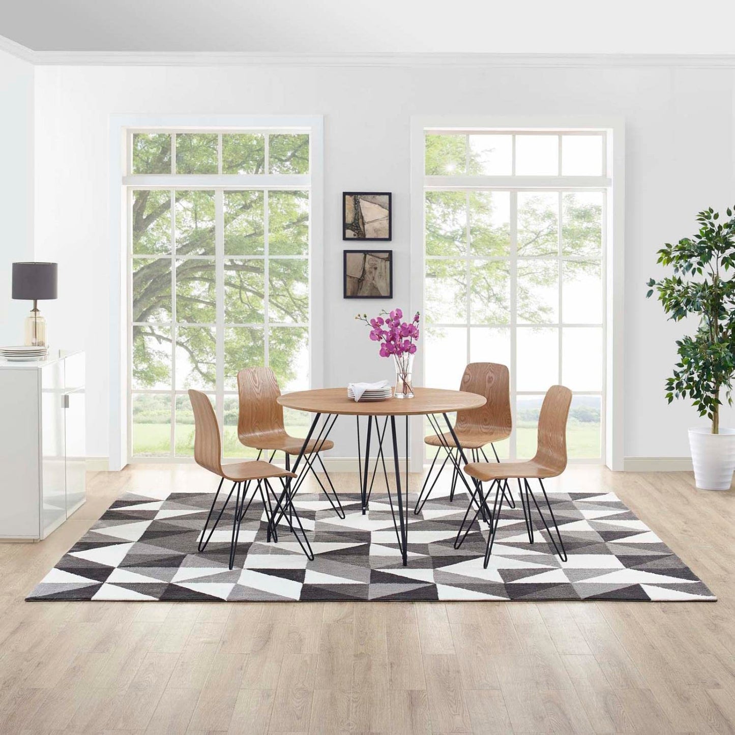 Carpet & Rugs | CasaFoyer Kahula Geometric Triangle Mosaic Area Rug | Elegant Design | Soft Polyester Microfiber | Non-Shedding | Stain Resistant | 8x10 Size | casafoyer.myshopify.com