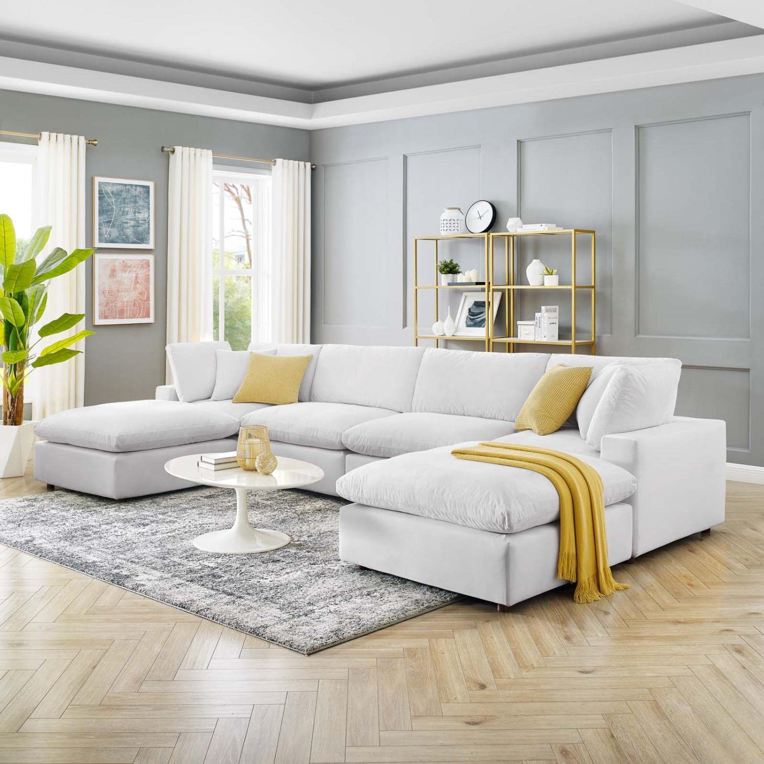 kitchen and dining room sets | CasaFoyer Commix Sectional Sofa | Luxurious & Inviting | Stain-Resistant Velvet | Solid Wood Construction | Foam Padded Cushions | Ultimate Relaxation | 6-Piece Set | casafoyer.myshopify.com