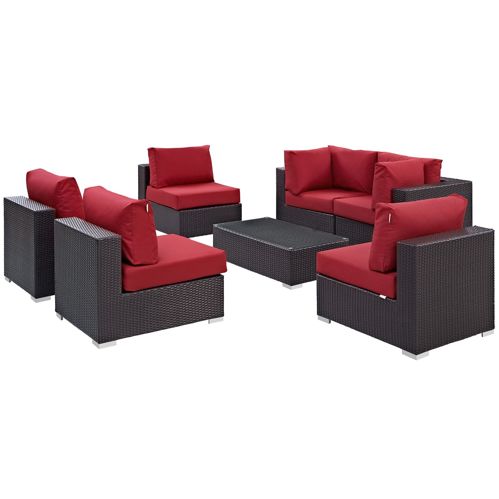 kitchen and dining room sets | CasaFoyer Convene Outdoor Sectional Set | Durable Rattan Weave | Weather-Resistant Cushions | Versatile Furniture for Patio, Backyard, Poolside | Includes 4 Armless Chairs, 1 Coffee Table, 2 Corner Chairs | casafoyer.myshopify.com