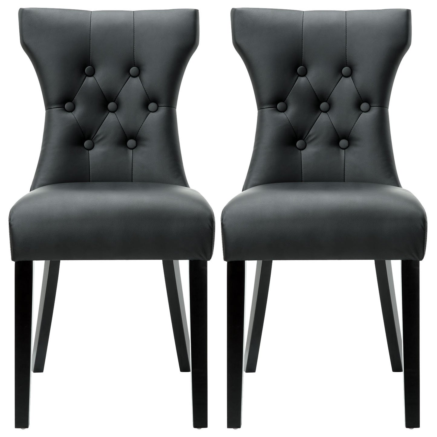 home office desk chairs | CasaFoyer Silhouette Modern Dining Chairs - Set of 2 | Elegant Curves | Sophisticated Design | Hardwood Legs | Black | casafoyer.myshopify.com