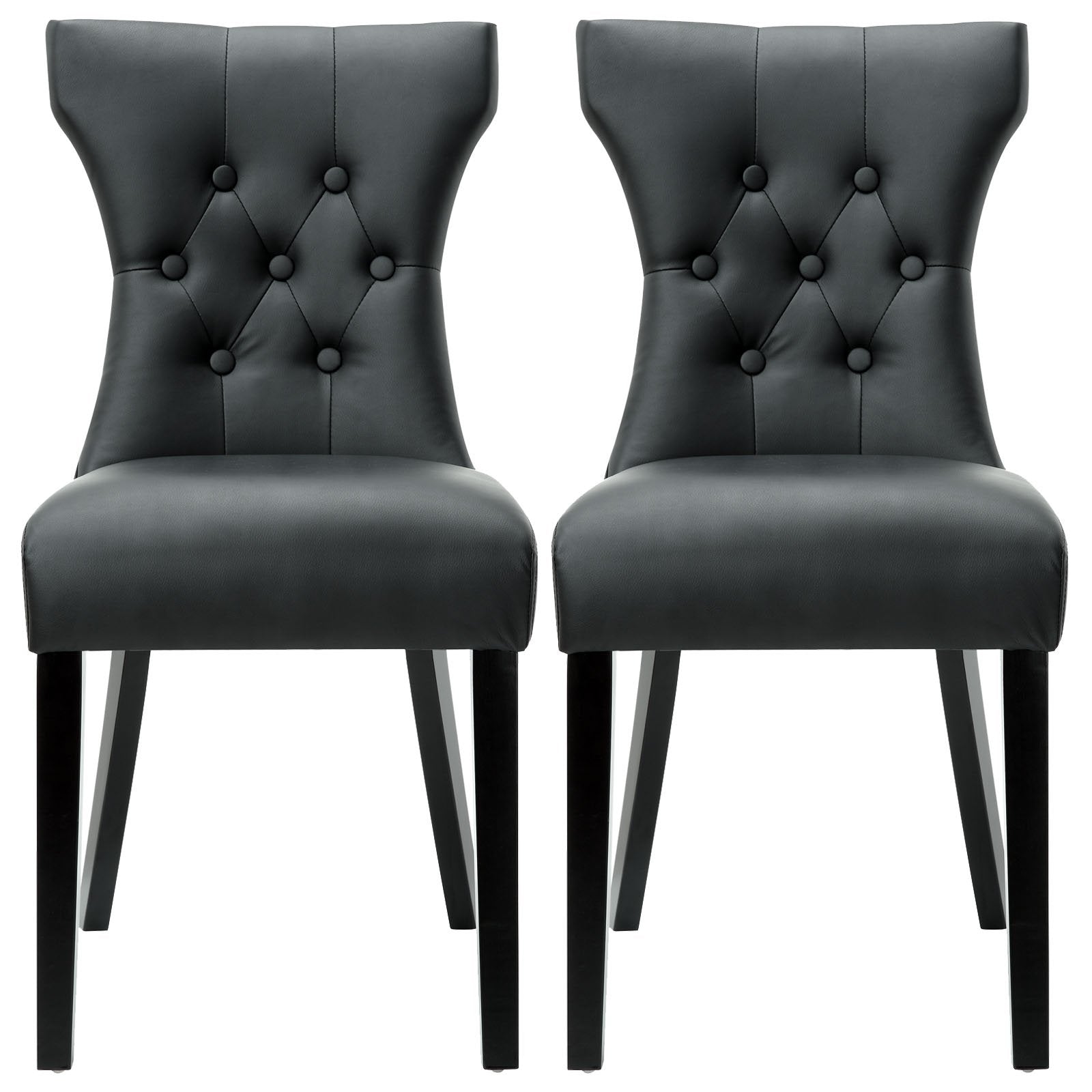 home office desk chairs | CasaFoyer Silhouette Modern Dining Chairs - Set of 2 | Elegant Curves | Sophisticated Design | Hardwood Legs | Black | casafoyer.myshopify.com