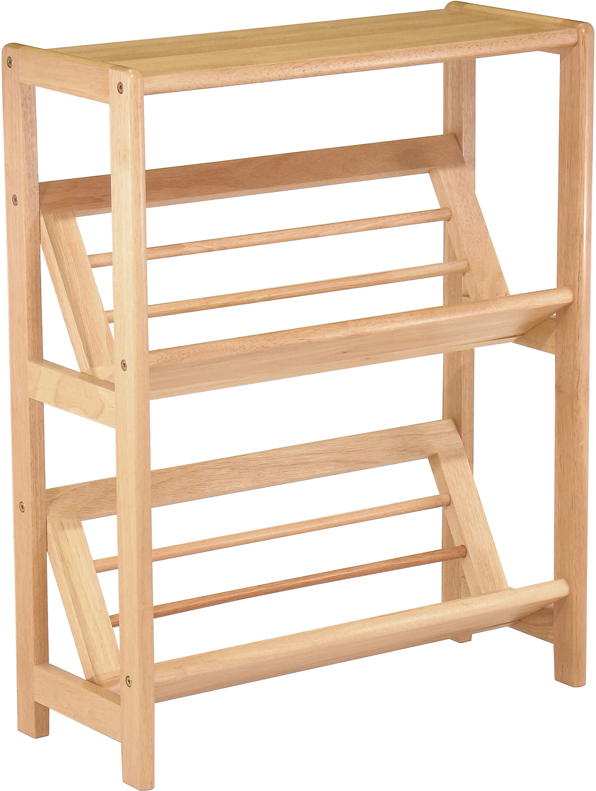 Shelf | 2-Tier Tilted Bookshelf | 24W x 10D x 30.1H | Natural Finish | Solid & Composite Wood | 15.65 lbs | Easy Assembly | casafoyer.myshopify.com